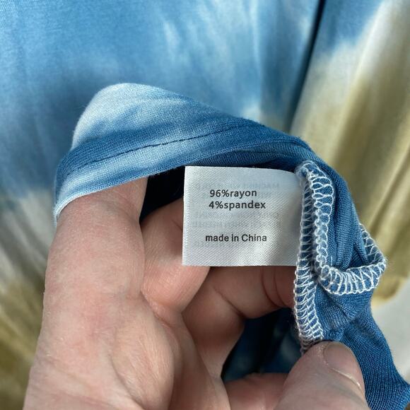 Lane Bryant Blue&Brown Tie Dye Short Sleeve Maxi Dress Sz.22/24 - Picture 11 of 12